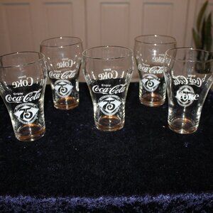 Vintage Coca-Cola 75th Anniversary Glasses- Set of 5